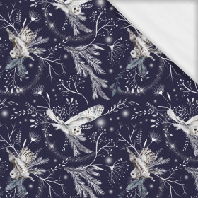 WINTER OWLS / dark blue (WINTER IN PARK)- single jersey with elastane ITY
