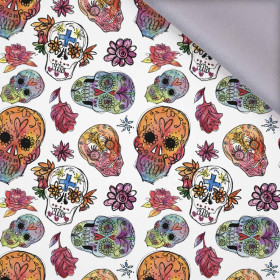 SKULLS pat. 3 / white (DIA DE LOS MUERTOS) - softshell