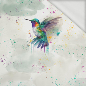 WATERCOLOR HUMMINGBIRD - panel (60cm x 50cm) looped knit