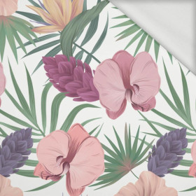 EXOTIC PLANTS / white - looped knit fabric
