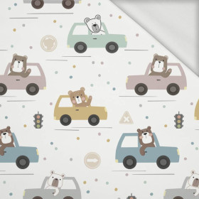 COLORFUL CARS / traffic lights (CITY BEARS) - looped knit fabric