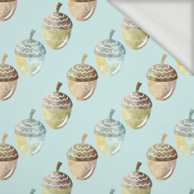 DIAGONAL ACORNS (FOREST ANIMALS) - looped knit fabric