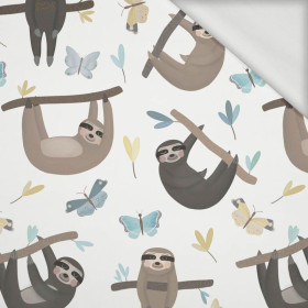 SLOTHS / butterflies (SLOTHS) / white - looped knit fabric