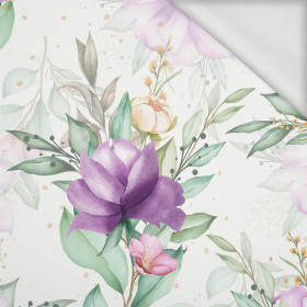 PURPLE MAGNOLIAS - looped knit fabric