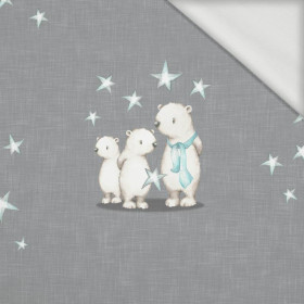 TEDDIES AND STARS / acid grey (MAGICAL CHRISTMAS FOREST) - panoramic panel looped knit 
