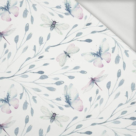 BUTTERFLIES MIX PAT. 3 (WATER-COLOR BUTTERFLIES) - looped knit fabric