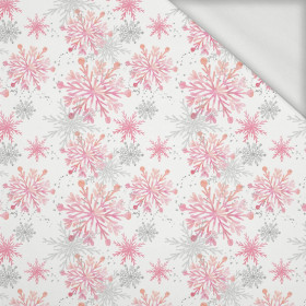 PINK SNOWFLAKES pat. 2 - looped knit fabric