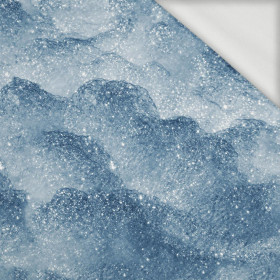 SNOW / sea blue (PAINTED ON GLASS) - looped knit fabric