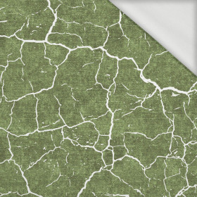 SCORCHED EARTH (white) / ACID WASH (olive) - looped knit fabric