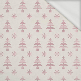 CHRISTMAS TREES AND SNOWFLAKES / (acid) ecru (NORWEGIAN PATTERNS) - looped knit fabric