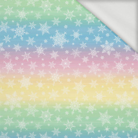 SNOWFLAKES PAT. 2 / RAINBOW STRIPES XL pat. 2  - looped knit fabric