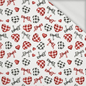 HEARTS / MINI VICHY GRID (CHECK AND ROSES) - looped knit fabric