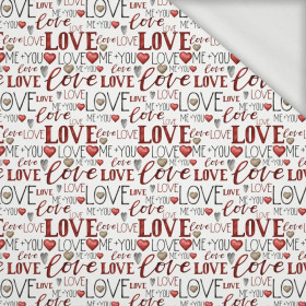 ME + YOU LOVE (CHECK AND ROSES) - looped knit fabric