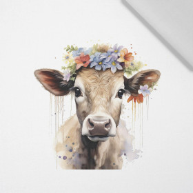 WATERCOLOR COW - panel (60cm x 50cm) Cotton woven fabric