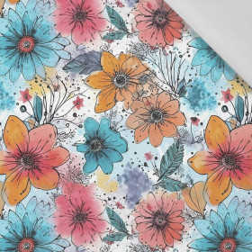 WATER-COLOR FLOWERS pat. 5 - Cotton woven fabric