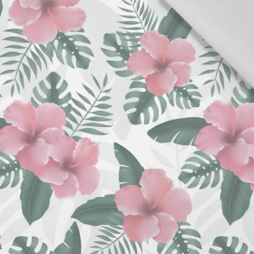 HIBISCUS Pat. 2 / pink - Cotton woven fabric