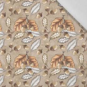 LEAVES AND ACORNS pat. 3 (AUTUMN IN THE FOREST) - Cotton woven fabric