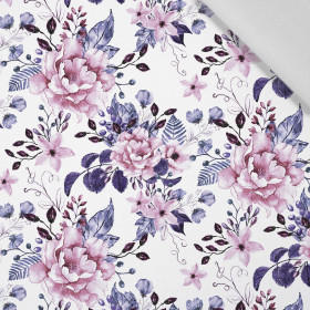 WILD ROSE FLOWERS PAT. 1 (BLOOMING MEADOW) (Very Peri) - Cotton woven fabric