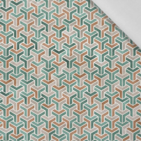 FOREST CUBE (SNOW LEOPARDS) - Cotton woven fabric