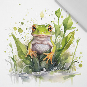 WATERCOLOR FROG - panel (75cm x 80cm) Cotton woven fabric