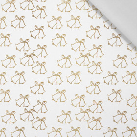 GOLDEN CHRISTMAS BELLS (WHITE CHRISTMAS) - Cotton woven fabric