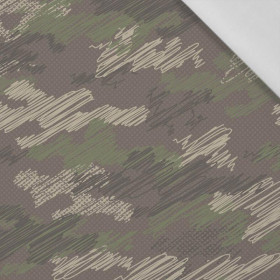 50cm CAMOUFLAGE - scribble / brown - Cotton woven fabric
