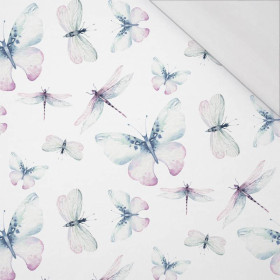 BUTTERFLIES AND DRAGONFLIES (WATER-COLOR BUTTERFLIES) - single jersey with elastane 