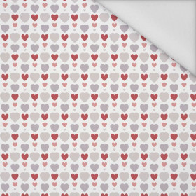 HEART BEADS / white (VALENTINE'S HEARTS) - single jersey with elastane 