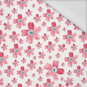 PINK FLOWERS PAT. 5 / white - Waterproof woven fabric