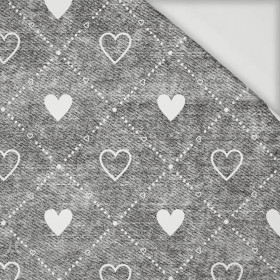 HEARTS AND RHOMBUSES / vinage look jeans (grey) - Viscose jersey