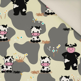 COWS ON BEIGE- Upholstery velour 