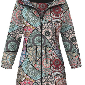 WOMEN'S PARKA (ANNA) - STAINED GLASS / aqua - softshell