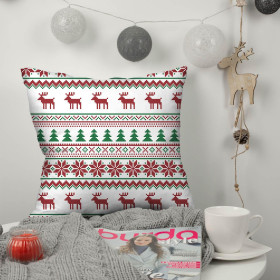 REINDEERS PAT. 2 / maroon - green - single jersey with elastane 