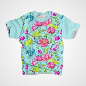 KINGFISHERS AND POPPIES (KINGFISHERS IN THE MEADOW) / aqua