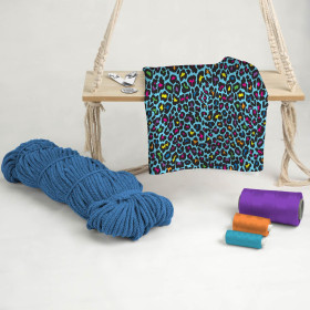 NEON LEOPARD PAT. 3 - looped knit fabric