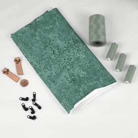 50CM SPOTS / modern mint (SNOW LEOPARDS) - Viscose jersey