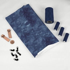 CAMOUFLAGE pat. 2 / dark blue - looped knit fabric