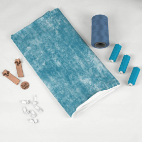 GRUNGE (sea blue) - looped knit fabric