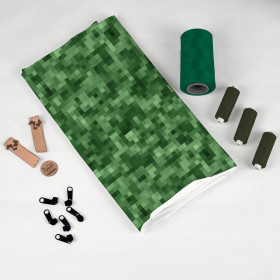 PIXELS pat. 2 / olive - looped knit fabric