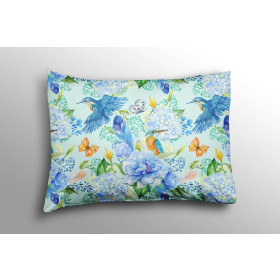 KINGFISHERS AND LILACS (KINGFISHERS IN THE MEADOW) / light blue