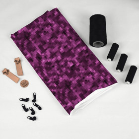 PIXELS pat. 2 / purple  - single jersey with elastane 