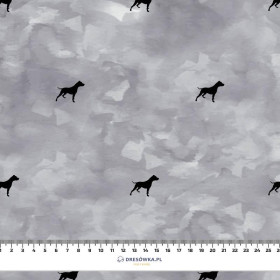 PITBULLS (minimal) / CAMOUFLAGE pat. 2 (grey) - looped knit fabric