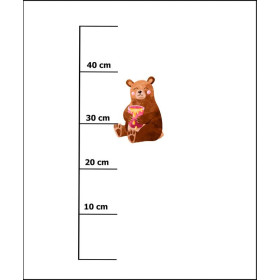 BEAR WITH HONEY (BEARS AND BUTTERFLIES) - SINGLE JERSEY PANEL 