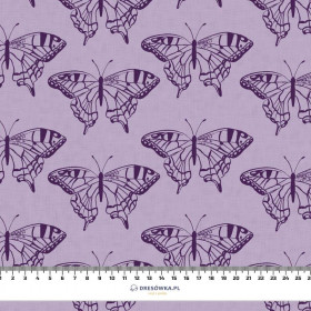 BUTTERFLIES / purple (PURPLE BUTTERFLIES) - Cotton woven fabric
