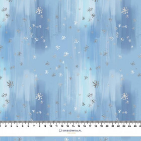 WINTER SKY / light blue (ENCHANTED WINTER) - brushed knit fabric with teddy