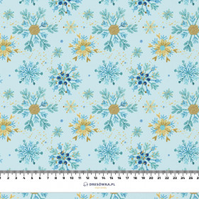 BLUE SNOWFLAKES pat. 3 - Woven Fabric for tablecloths