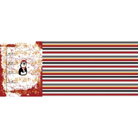 PENGUIN SANTA 2.0 / red - panoramic panel looped knit 