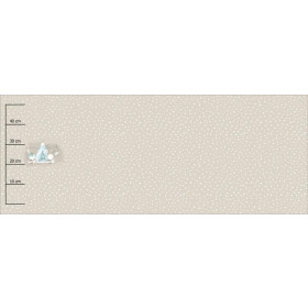 ANIMALS IN TIPI / WHITE TRACES / beige (MAGICAL CHRISTMAS FOREST) - SINGLE JERSEY PANORAMIC PANEL 