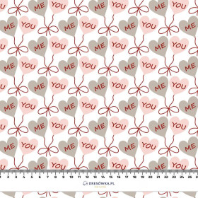 HEARTS (BALLOONS) / white (VALENTINE'S HEARTS) - single jersey with elastane 