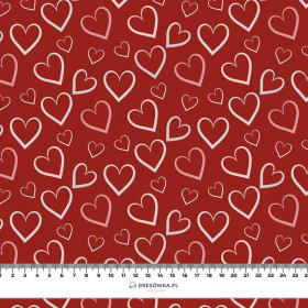 HEARTS (CONTOUR) / red (VALENTINE'S HEARTS) - single jersey with elastane 